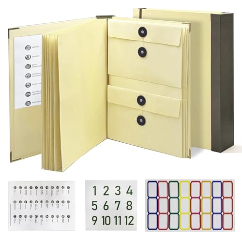 Dokumenten-Organizer, Ordner mit Taschen, Aktenordner für Papier, wichtige Dokumente, erweiterbarer Aktenordner, Akkordeon-Organizer für Büro und Schule, in Case I Go Missing Binder, Gelb Dokumenten-Organizer, Ordner mit Taschen, Aktenordner für Papier, wichtige Dokumente, erweiterbarer Aktenordner, Akkordeon-Organizer für Büro und Schule, in Case I Go Missing Binder, Gelb von TREEOFFCISE