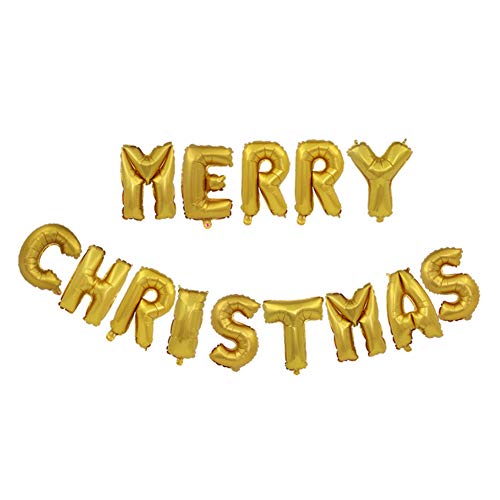 Treestar Ballon "Merry Christmas", Buchstaben, Luftballon, aus Aluminium, dekorativ, für Party, Weihnachten, Café, Restaurant, Shop, Bar, Club, Supermarkt von TREESTAR