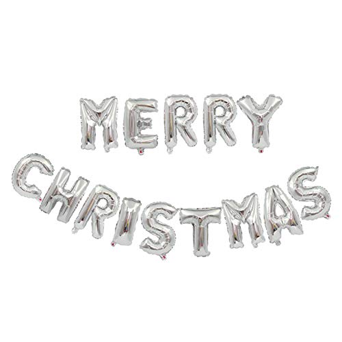 Treestar Ballon "Merry Christmas", Buchstaben, Luftballon, aus Aluminium, dekorativ, für Party, Weihnachten, Café, Restaurant, Shop, Bar, Club, Supermarkt von TREESTAR