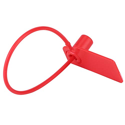 TREETDOBV 100 Stück Einwegetiketten, Kunststoffsiegel, Versandetiketten, Sicherheitsversandetiketten, Selbstsichernde Etikettenbinder, Beschreibbarer Marker, Große Schilderbinde, Kabel, Bunte(Rot) von TREETDOBV
