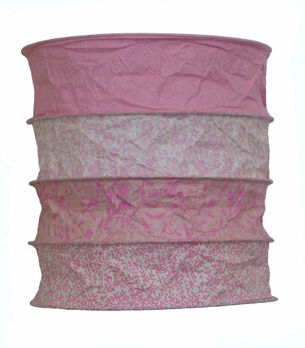 Lokta - Lampenschirm Valence rosa-weiß aus handgeschöpftem, weichem Papier von TREND IMPORT