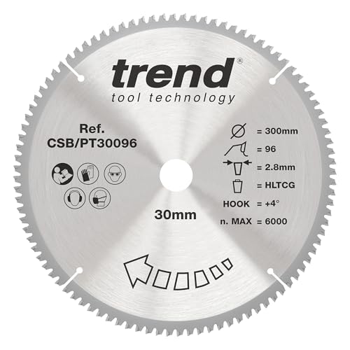 Trend Laminat- und HPL-Kreissägeblatt, 300 mm Durchmesser, 30 mm Bohrung, 96 Zähne, 2,8 mm Schnittfuge, +4° Haken, TCT, superfeine Oberfläche, CSB/PT30096 Trend Laminat- und HPL-Kreissägeblatt, 300 mm Durchmesser, 30 mm Bohrung, 96 Zähne, 2,8 mm Schnittfuge, +4° Haken, TCT, superfeine Oberfläche, CSB/PT30096 von TREND