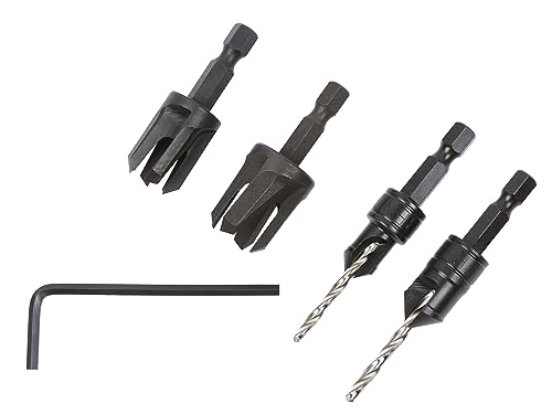 Trend Snappy 4 Piece Set Countersink & Plug cutter Set, enthält zwei Bohrsenker und passende Steckerfräser, SNAP/PC/A Trend Snappy 4 Piece Set Countersink & Plug cutter Set, enthält zwei Bohrsenker und passende Steckerfräser, SNAP/PC/A von TREND