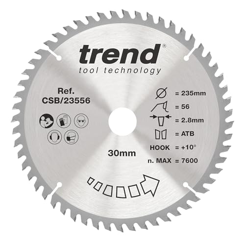 Trend Wood Kreissägeblatt, 235 mm Durchmesser, 30 mm Bohrung, 56 Zähne, 2,8 mm Schnittfuge, +10° Haken, TCT, extrafeine Oberfläche, CSB/23556 Trend Wood Kreissägeblatt, 235 mm Durchmesser, 30 mm Bohrung, 56 Zähne, 2,8 mm Schnittfuge, +10° Haken, TCT, extrafeine Oberfläche, CSB/23556 von TREND