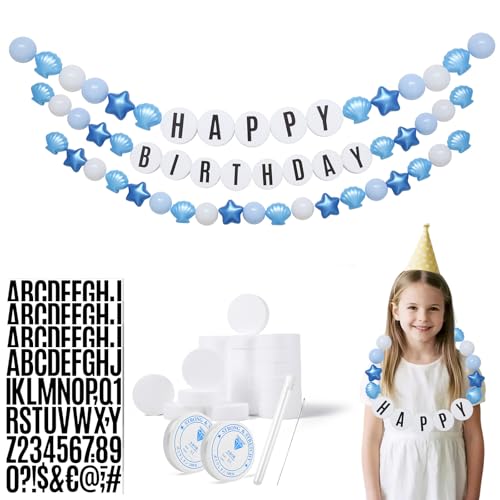 DIY Riesiges Freundschaftsarmband Girlande Kit - Anpassbare Riesen Geburtstag Banner Dekor für Party Festival Supplies (Blau) von TRENDPLAY
