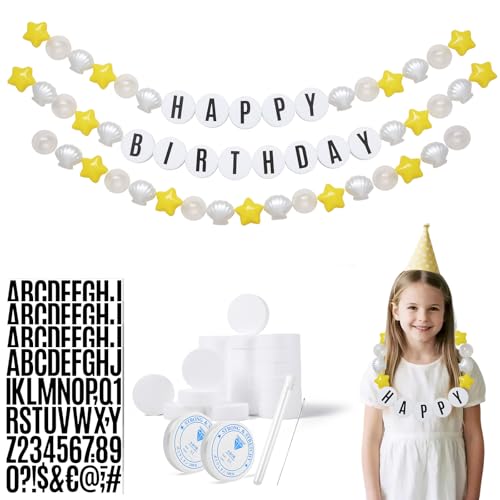 DIY Riesiges Freundschaftsarmband Girlande Kit - Anpassbare Riesen Geburtstag Banner Dekor für Party Festival Supplies (Gelb) von TRENDPLAY