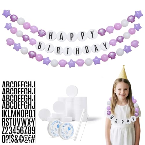 DIY Riesiges Freundschaftsarmband Girlande Kit - Anpassbare Riesen Geburtstag Banner Dekor für Party Festival Supplies (Lila) von TRENDPLAY