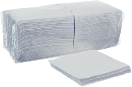 4500 Servietten, 330 x 330 mm, 1lagig, Premium Papierservietten 33x33cm 1/4 Falz weiß Prägeservietten von TRENDSKY