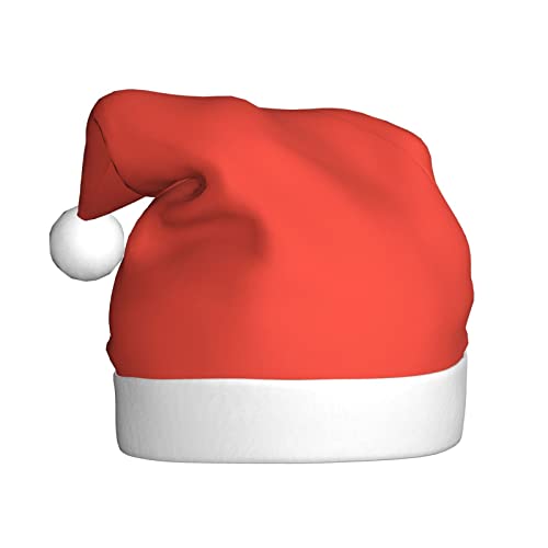 TRESILA Plush Santa Hat Christmas Hat For Adult Classic Xmas Hat Personalized Christmas Holiday Party Hat For New Year Festive Christmas Decor/Coral Red von TRESILA
