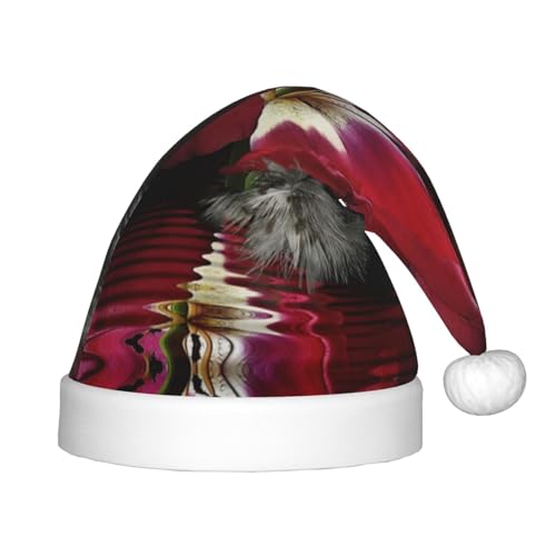 TRESILA Weihnachtsmütze Weihnachtsmütze Für Kinder Klassische Plüsch Xmas Hut Weihnachten Party Hüte Für Neujahr Urlaub Dekor - Rote Tulpe von TRESILA
