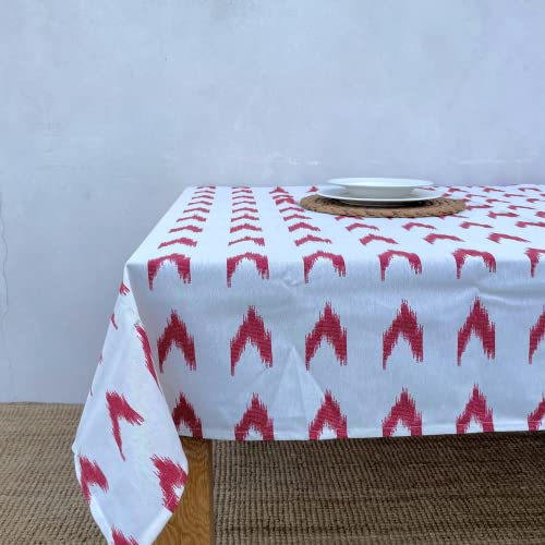 TRESMESTRES Stoff Tischdecken Rechteckig und Quadratisch - Bunter Mediterraner Stil - Dekorativ Tischtuch für Outdoor und Indoor - Rot, 140x240cm von TRESMESTRES