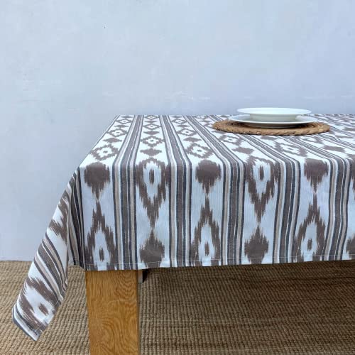 TRESMESTRES Stoff Tischdecken Rechteckig und Quadratisch - Bunter Mediterraner Stil - Dekorativ Tischtuch für Outdoor und Indoor - Braun, 180x180cm von TRESMESTRES