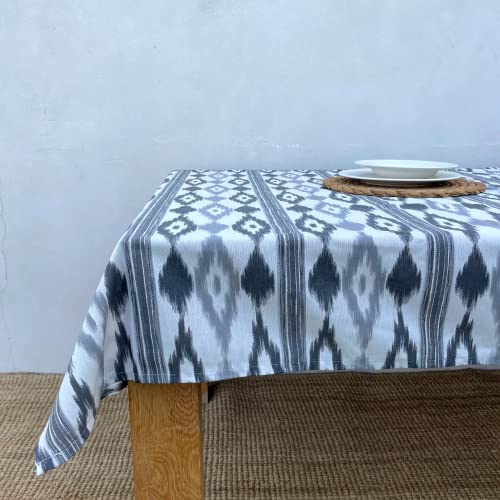 TRESMESTRES Stoff Tischdecken Rechteckig und Quadratisch - Bunter Mediterraner Stil - Dekorativ Tischtuch für Outdoor und Indoor - Grau, 60x60cm von TRESMESTRES
