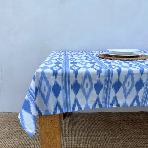 TRESMESTRES Stoff Tischdecken Rechteckig und Quadratisch - Bunter Mediterraner Stil - Dekorativ Tischtuch für Outdoor und Indoor - Hellblau, 60x60cm von TRESMESTRES