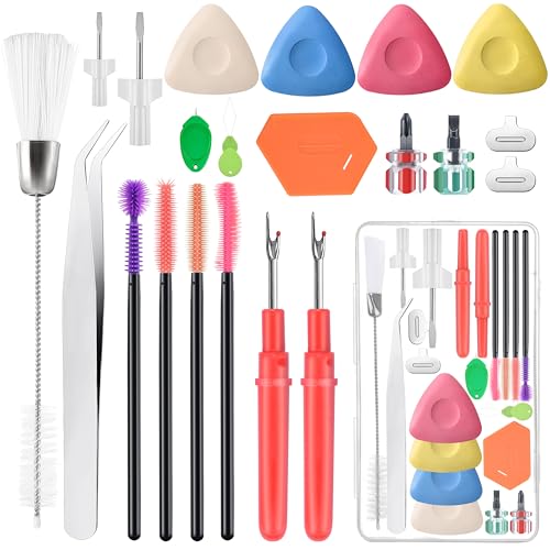 Nähmaschinen-Reinigungs- und Reparaturwerkzeug-Set, inklusive Reinigungsbürsten, Doppelkopfbürste, magnetische Nahtführung, Schneider, Kreide-Schraubendreher, Pinzette, Nahttrenner, Nadeleinfädler und Nähmaschinen-Reinigungs- und Reparaturwerkzeug-Set, inklusive Reinigungsbürsten, Doppelkopfbürste, magnetische Nahtführung, Schneider, Kreide-Schraubendreher, Pinzette, Nahttrenner, Nadeleinfädler und von TREWAVE