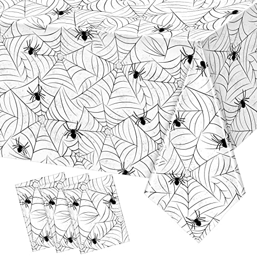 TREWAVE Halloween-Spinnennetz-Tischdecke, rechteckig, Kunststoff, Spinnennetz-Tischdecke, große Größe, Tischdecke für Heimdekoration, Halloween, Party-Dekorationen, 137,2 x 274,3 cm, Weiß, 3 Stück TREWAVE Halloween-Spinnennetz-Tischdecke, rechteckig, Kunststoff, Spinnennetz-Tischdecke, große Größe, Tischdecke für Heimdekoration, Halloween, Party-Dekorationen, 137,2 x 274,3 cm, Weiß, 3 Stück von TREWAVE