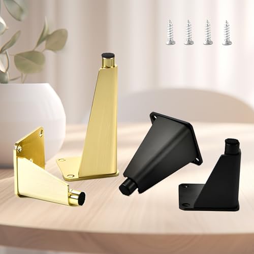 Verstellbare, robuste Möbelbeine aus Aluminium, 4er-Set – 2,36–11,8 Zoll Tisch- und Bankbeine mit Schrauben for Wohnzimmer, Küche(Gold,12cm/4.72inch) von TRFVDVERD