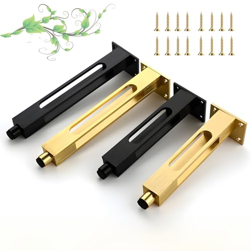 Verstellbare Möbelbeine aus Metall – 4-teilige Füße aus massiver Aluminiumlegierung for Esstische, Schränke – 7,87/9,84/11,8 Zoll Ersatzbeine(Gold,20cm/7.87inch) von TRFVDVERD
