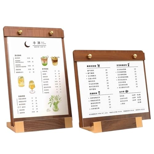A4/A5 Klemmbrett Massivholz Nussbaumholz Menütafel Display Board Hochwertige Kaffee Preisliste MenüTisch Top(21x14.8cm-B) von TRGYJGKF