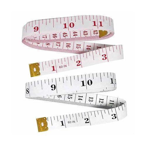 2 x Maßband, Körpermessung, weiches Lineal zum Nähen, Schneidern, Basteln, Bauen, Kleidung, 2-seitig, 150 cm, Messwerkzeug, mehrfarbig, Rot, Weiß 2 x Maßband, Körpermessung, weiches Lineal zum Nähen, Schneidern, Basteln, Bauen, Kleidung, 2-seitig, 150 cm, Messwerkzeug, mehrfarbig, Rot, Weiß von TRHDFW