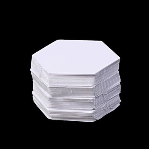 Sechseckige Vorlagen, weißes Patchwork-Papierform-Set, Zubehör für Zuhause, Handarbeit, Quilt-Zubehör, 100 Stück Sechseckige Vorlagen, weißes Patchwork-Papierform-Set, Zubehör für Zuhause, Handarbeit, Quilt-Zubehör, 100 Stück von TRHEEE