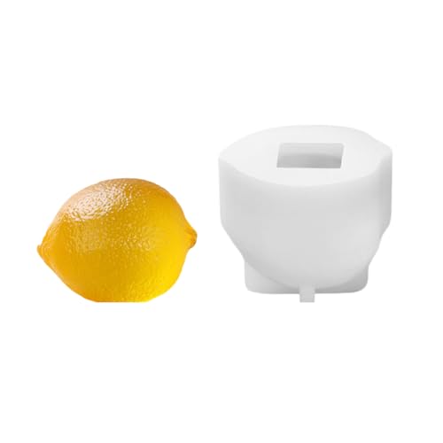 TRHEEE 3D-Zitronen-Frucht-Silikonform für Seifenherstellung, Obst-Zitronenform, Silikonformen für Epoxidharz-Bastelarbeiten von TRHEEE
