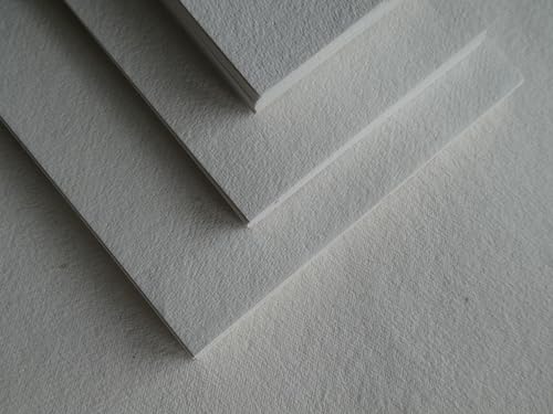 Büttenkarton schweres Büttenpapier Aquarellkarton 440gr aus Baumwollle handgeschöpft stark strukturiertes Künstlerpapier, geschnitten (A3 10 Bogen) von TRIBAL PAPER