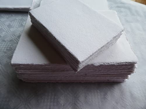 handgeschöpftes Büttenpapier mit Büttenrand A6 25 Bogen/Set -big pack- weiß 140g/m² Aquarellpapier BaumwollLinters von TRIBAL PAPER