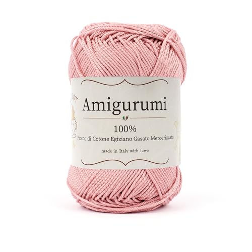 Amigurumi by Tricot Cafè - Garnknäuel aus reiner Baumwolle für Häkelpuppen und puppen, Häkeltaschen und leichte Kleidung - Nadeln/Haken 3,00/4,00- Antique Rose 05-1 Stück von TRICOT CAFE'
