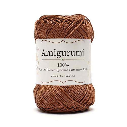 Amigurumi by Tricot Cafè - Garnknäuel aus reiner Baumwolle für Häkelpuppen und puppen, Häkeltaschen und leichte Kleidung - Nadeln/Haken 3,00/4,00 – Braun 155 – 1 Stück von TRICOT CAFE'