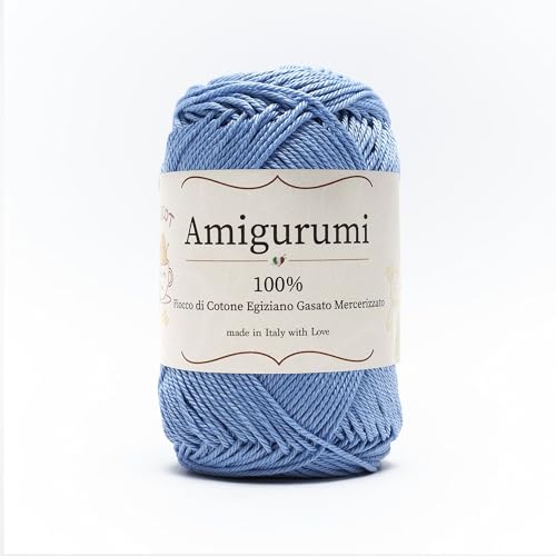 Amigurumi by Tricot Cafè - Garnknäuel aus reiner Baumwolle für Häkelpuppen und puppen, Häkeltaschen und leichte Kleidung - Nadeln/Haken 3,00/4,00 – Denim 285 – 1 Stück von TRICOT CAFE'