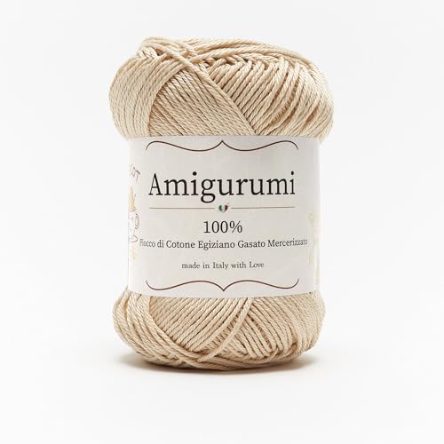 Amigurumi by Tricot Cafè - Garnknäuel aus reiner Baumwolle für Häkelpuppen und puppen, Häkeltaschen und leichte Kleidung - Nadeln/Haken 3,00/4,00– Ecru 2140 – 1 Stück von TRICOT CAFE'