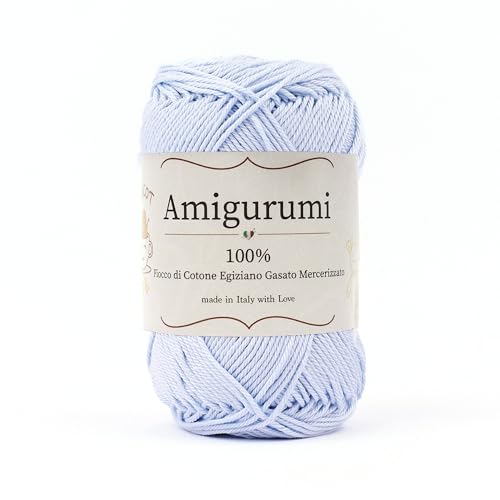 Amigurumi by Tricot Cafè - Garnknäuel aus reiner Baumwolle für Häkelpuppen und puppen, Häkeltaschen und leichte Kleidung - Nadeln/Haken 3,00/4,00 - Himmelblau 52-1 Stück von TRICOT CAFE'