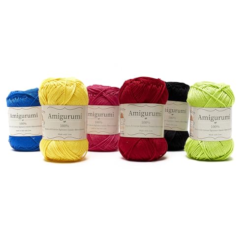 Amigurumi by Tricot Cafè - Garnknäuel aus reiner Baumwolle für Häkelpuppen und puppen, Häkeltaschen und leichte Kleidung - Nadeln/Haken 3,00/4,00 - Set Multicolor 2-6 Stück Amigurumi by Tricot Cafè - Garnknäuel aus reiner Baumwolle für Häkelpuppen und puppen, Häkeltaschen und leichte Kleidung - Nadeln/Haken 3,00/4,00 - Set Multicolor 2-6 Stück von TRICOT CAFE'