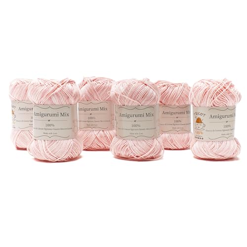 Amigurumi by Tricot Cafè - Garnknäuel aus reiner Baumwolle für Häkelpuppen und puppen, Häkeltaschen und leichte Kleidung - Nadeln/Haken 3,00/4,00 - Pink Mix 84-6 Stück Amigurumi by Tricot Cafè - Garnknäuel aus reiner Baumwolle für Häkelpuppen und puppen, Häkeltaschen und leichte Kleidung - Nadeln/Haken 3,00/4,00 - Pink Mix 84-6 Stück von TRICOT CAFE'
