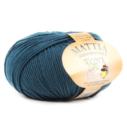 Mattia by Tricot Cafè – Garn aus reiner Merinowolle, extrafein, einlaufsicher, Ottanium 1402 Mattia by Tricot Cafè – Garn aus reiner Merinowolle, extrafein, einlaufsicher, Ottanium 1402 von TRICOT CAFE'