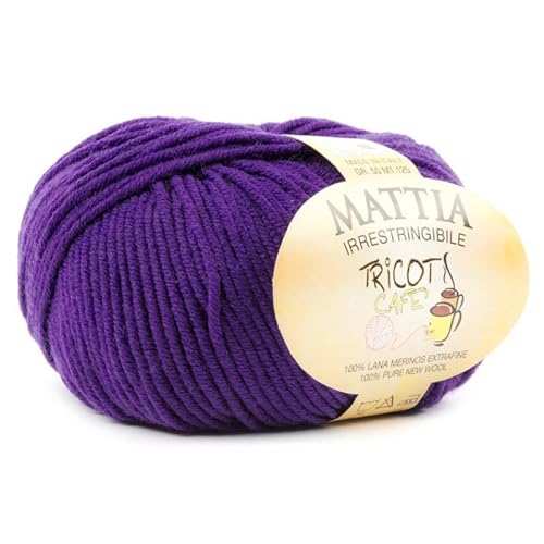Mattia by Tricot Cafè – Garn aus reiner Merinowolle, extrafein, einlaufsicher, Violett 30 von TRICOT CAFE'