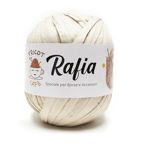 Rafia by Tricot Cafè - Spezialgarn für Taschen und Accessoires - Creme 21 von TRICOT CAFE'