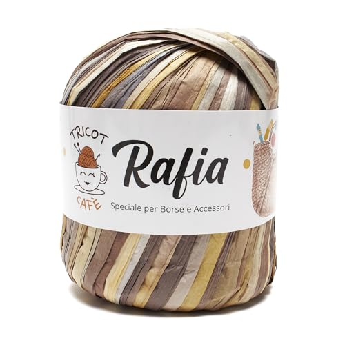 Rafia by Tricot Cafè - Spezialgarn für Taschen und Accessoires - Gemischt Braun 2 von TRICOT CAFE'