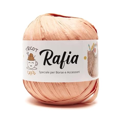 Rafia by Tricot Cafè - Spezialgarn für Taschen und Accessoires - Lachs 253 von TRICOT CAFE'