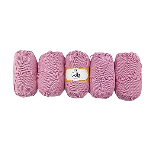 TRICOT CAFE' Lana Dolly, 5 Stück,100% reine Merinowolle, extrafein/Rosa 44 von TRICOT CAFE'
