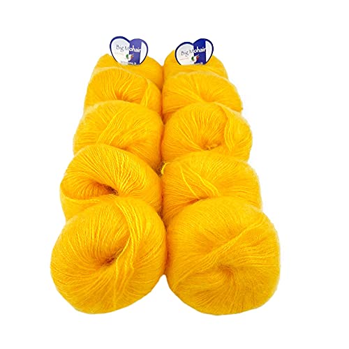 Tricot Café – Big Mohair – ideal für Neugeborene, gemischte Wolle, Gelb 333 Tricot Café – Big Mohair – ideal für Neugeborene, gemischte Wolle, Gelb 333 von TRICOT CAFE'