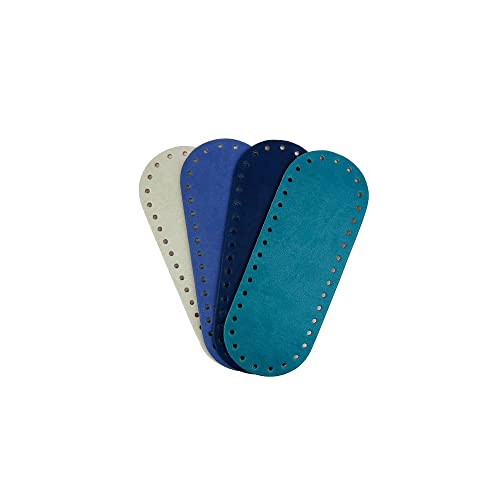 Tricot Café - Häkeltaschenboden aus Leder und Kunstleder, ideal für die Herstellung Einer handgefertigten Häkeltasche mit Häkelband - 21x8cm Glattes Blau 4pcs Tricot Café - Häkeltaschenboden aus Leder und Kunstleder, ideal für die Herstellung Einer handgefertigten Häkeltasche mit Häkelband - 21x8cm Glattes Blau 4pcs von TRICOT CAFE'