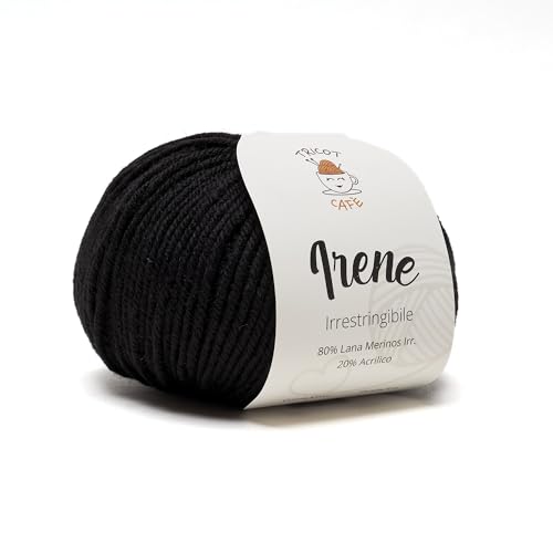 Tricot Café - Irene - Garnknäuel gemischt Merinowolle krumpfechte weich geeignet für alle Altersgruppen für Nadel/Häkelnadeln: 3.00/4.00 Made in Italy 50g Schwarz Tricot Café - Irene - Garnknäuel gemischt Merinowolle krumpfechte weich geeignet für alle Altersgruppen für Nadel/Häkelnadeln: 3.00/4.00 Made in Italy 50g Schwarz von TRICOT CAFE'