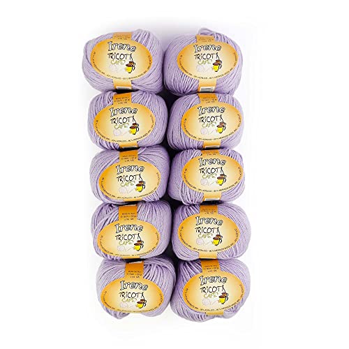 Tricot Cafè Irene – Wollmischgarn aus Merinowolle, einlaufsicher, weich, geeignet für alle Altersgruppen für Nadel/Häkelnadeln: 3,00 / 4,00, hergestellt in Italien, Lila 8268 von TRICOT CAFE'