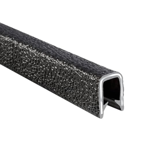 Trim-Lok Kantenumrandung – passend für 1/16 Zoll Kante, 9/16 Zoll Beinlänge, 63 cm Länge, schwarz, Kieselstruktur – Flexibler PVC-Kantenschutz für scharfe/raue Oberflächen von TRIM-LOK