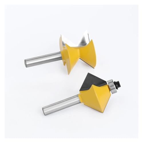 TRISTO 2pcs Router Bit, Set 8mm Shank 90 Grad V Design Groove Edge Banding Router Bit Set Platte Spleißen Holzbearbeitung Fräser von TRISTO