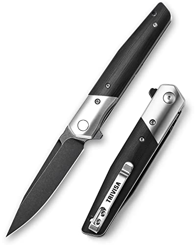 TRIVISA Klappmesser, Gentleman Messer, Einhandmesser, Scharfes Taschenmesser mit Clip, EDC & Outdoor Jagdmesser, 9cm K110 Stahlklinge mit Flipper, G10, Liner Lock. - ink. Geschenkbox. Leominor-03B TRIVISA Klappmesser, Gentleman Messer, Einhandmesser, Scharfes Taschenmesser mit Clip, EDC & Outdoor Jagdmesser, 9cm K110 Stahlklinge mit Flipper, G10, Liner Lock. - ink. Geschenkbox. Leominor-03B von TRIVISA