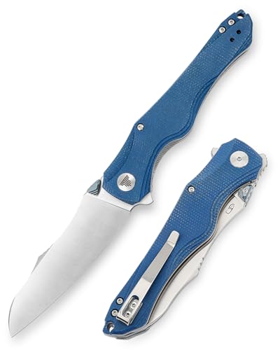TRIVISA Messer, 9.9CM 14C28N Stahl Taschenklappmesser für Männer, Flipper EDC Messer mit Clip, Scharfe Camping Überleben Wandern Messer, Micarta Griff|Satin Klinge|Triton-04L TRIVISA Messer, 9.9CM 14C28N Stahl Taschenklappmesser für Männer, Flipper EDC Messer mit Clip, Scharfe Camping Überleben Wandern Messer, Micarta Griff|Satin Klinge|Triton-04L von TRIVISA
