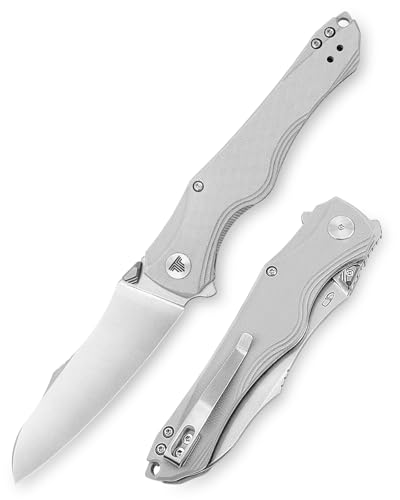 TRIVISA Messer, EDC-Klappmesser für Männer, Flipper-Taschenmesser mit Clip, scharfe Wandern Camping Überlebensmesser, G10 Griff und Ti Daumen Stud|9.9CM Stonewash 14C28N Klinge|Triton-03 TRIVISA Messer, EDC-Klappmesser für Männer, Flipper-Taschenmesser mit Clip, scharfe Wandern Camping Überlebensmesser, G10 Griff und Ti Daumen Stud|9.9CM Stonewash 14C28N Klinge|Triton-03 von TRIVISA